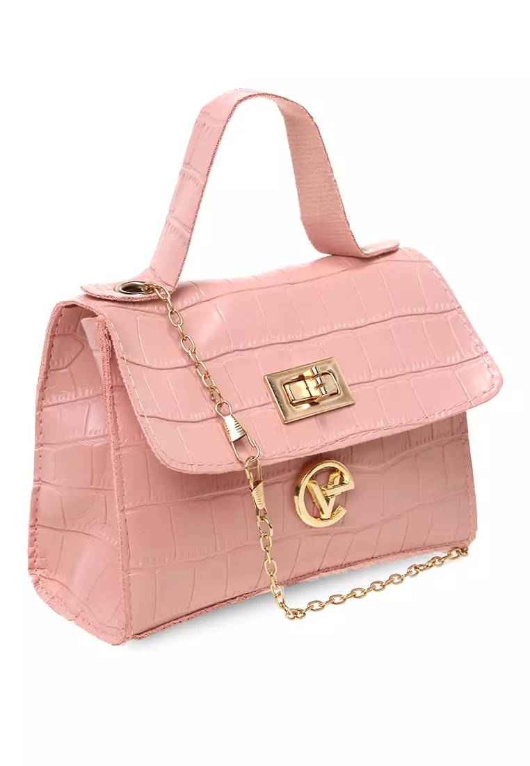 Jervis Tas Slempang Wanita Two Ropes Design Elegant Women - Pink