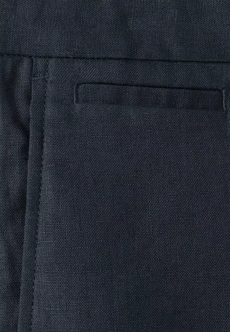 Slim-Fit 100% Linen Bermuda Shorts