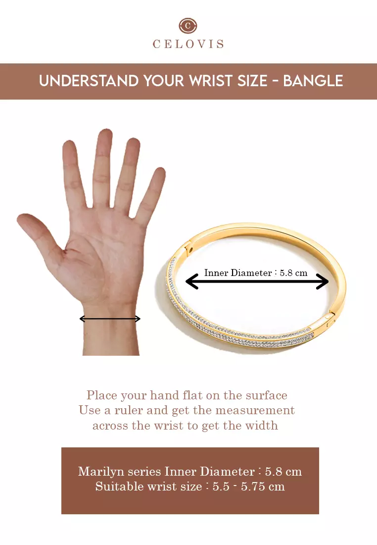 Marilyn Tri-Band Zirconia Bangle in Gold