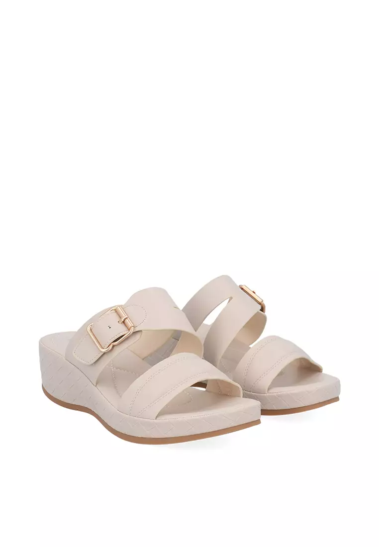 Beige Rachel Double Strap Sandals