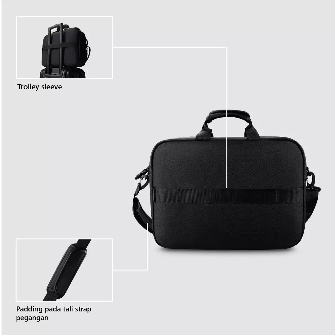 Weston Ravle Laptop Shoulder Bag 15-Inch Tas Selempang Kerja Kuliah Sekolah Classic - Hitam
