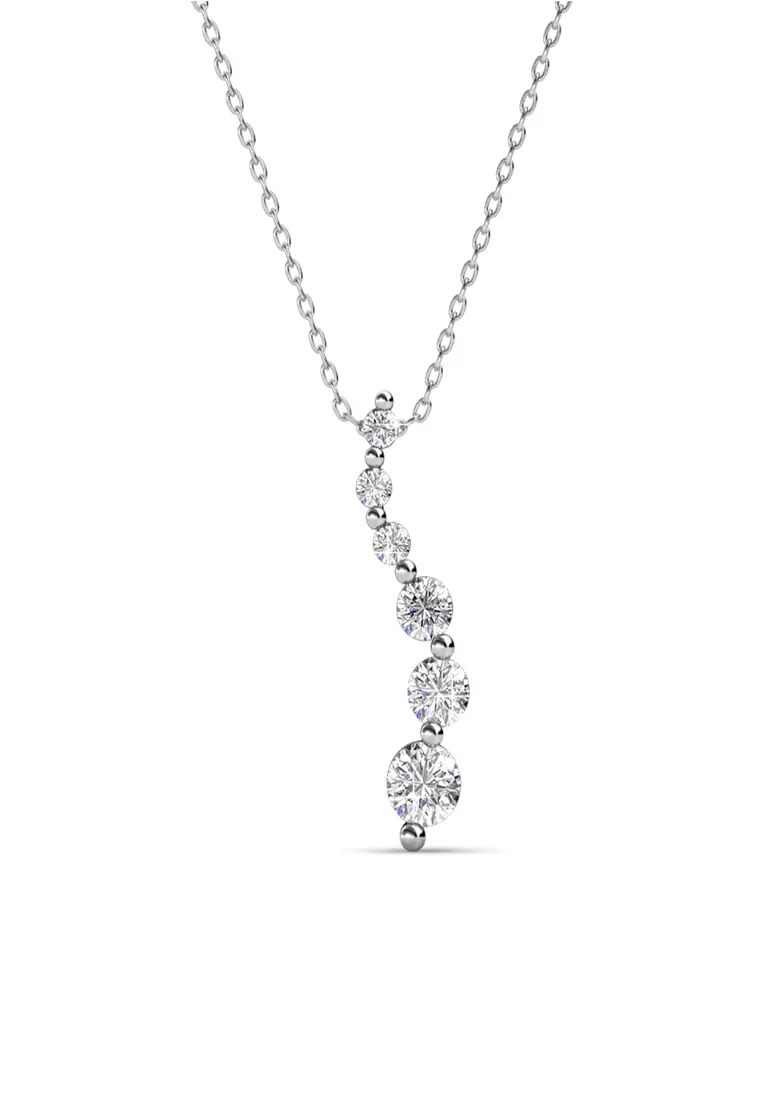 Curl Bond Pendant WG - Kalung Crystal Swarovski by Her Jewellery