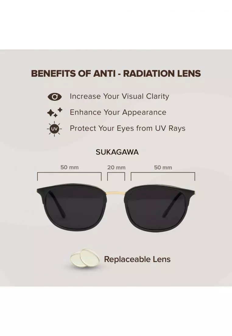 Buy SHIGETSU Sukagawa Sun Shield Glasses In Metal Frame With Lenses