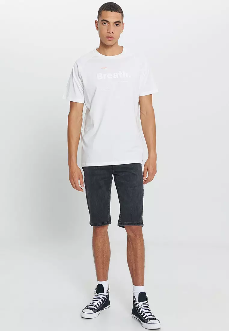 Textured Printed Crew Neck T-Shirt