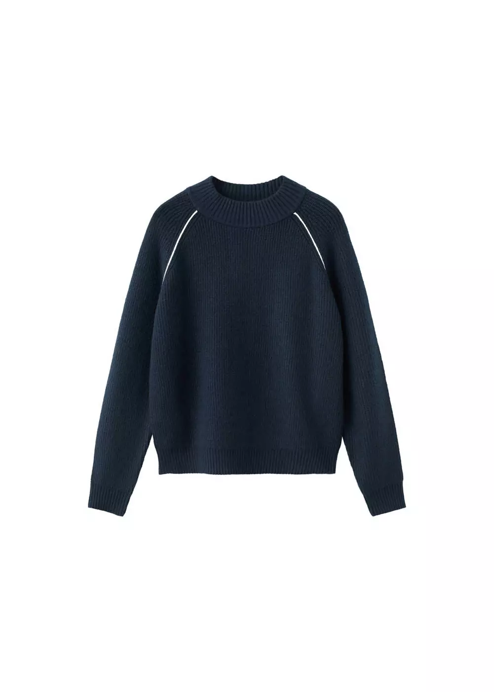 Sweater leher perkins dengan garis kontras