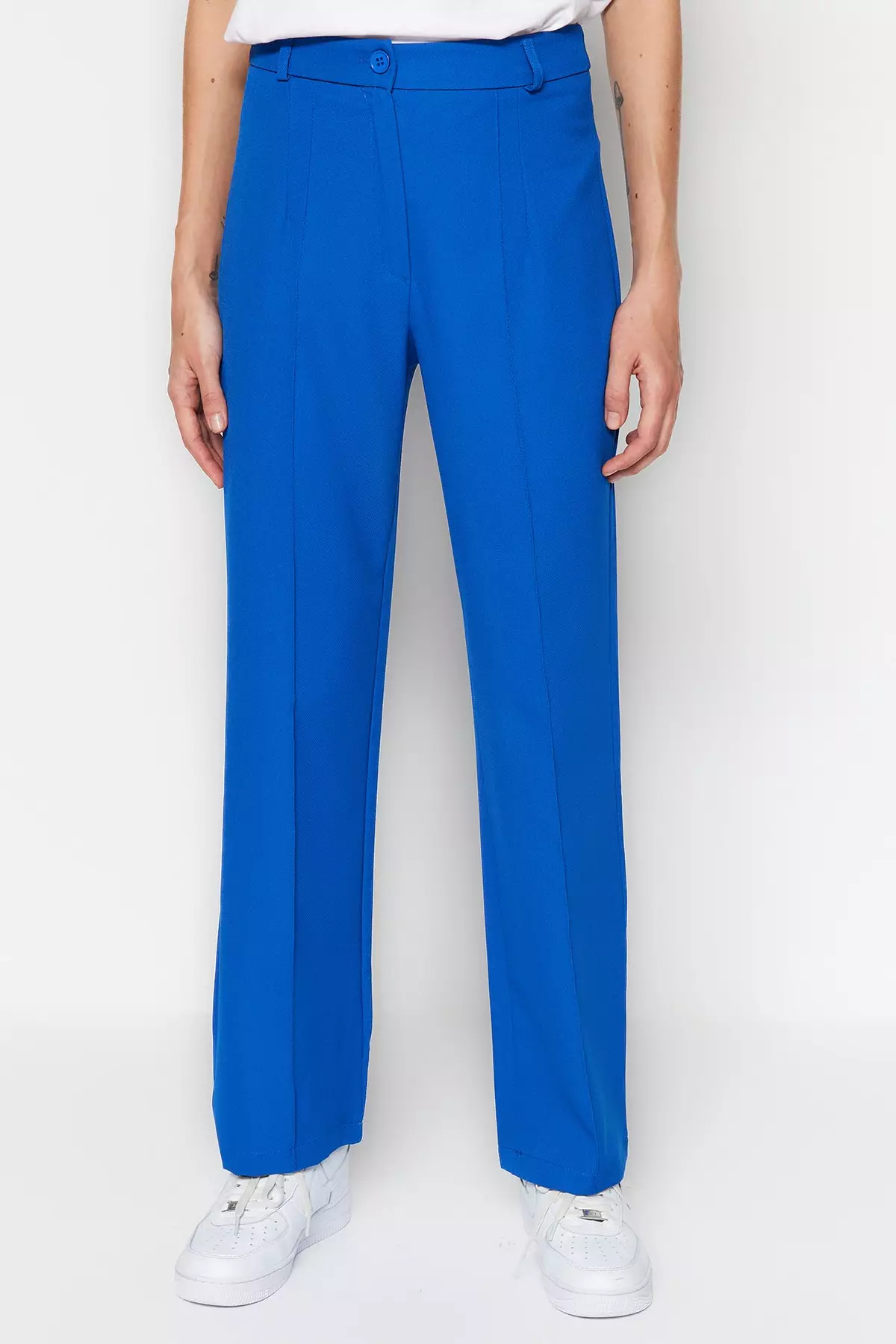 High Waist Straight Cut Trousers