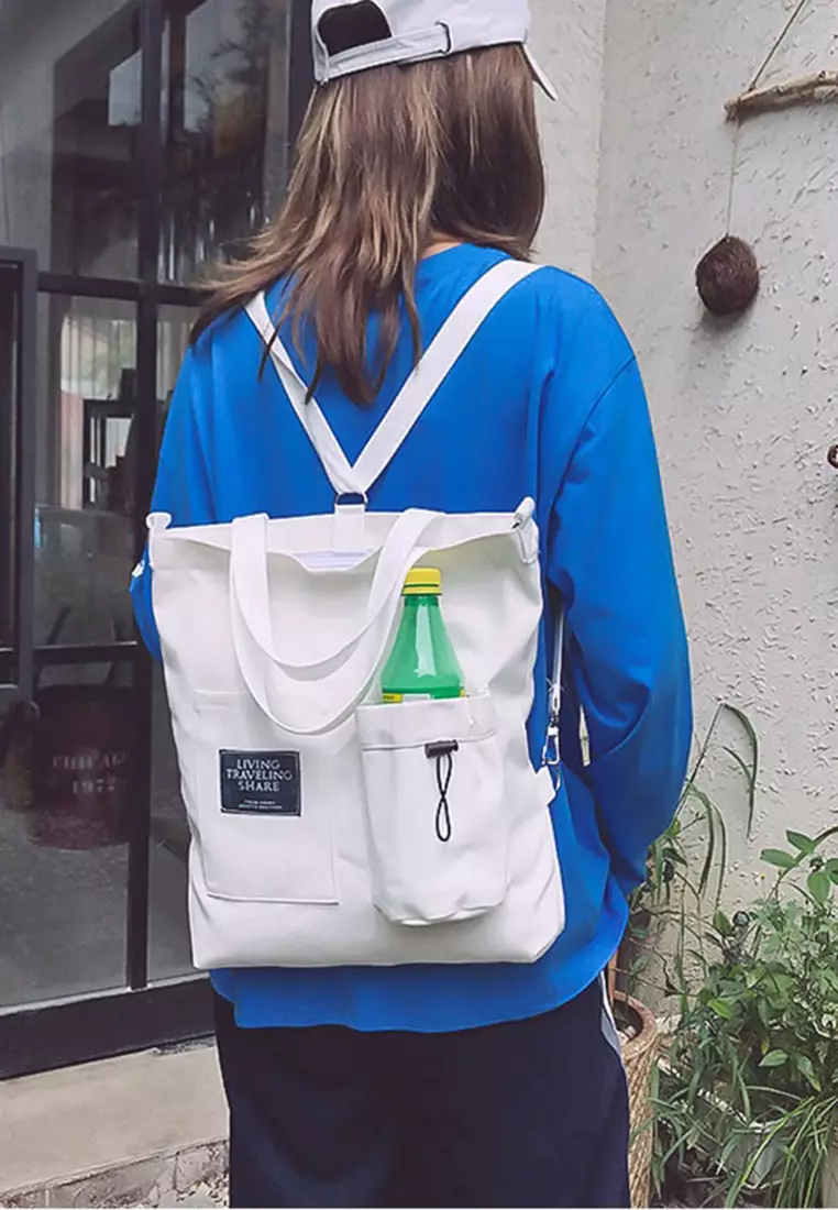 Buy A FRENZ AFRENZ Canvas Crossbody Convertible Backpack Tote Bag