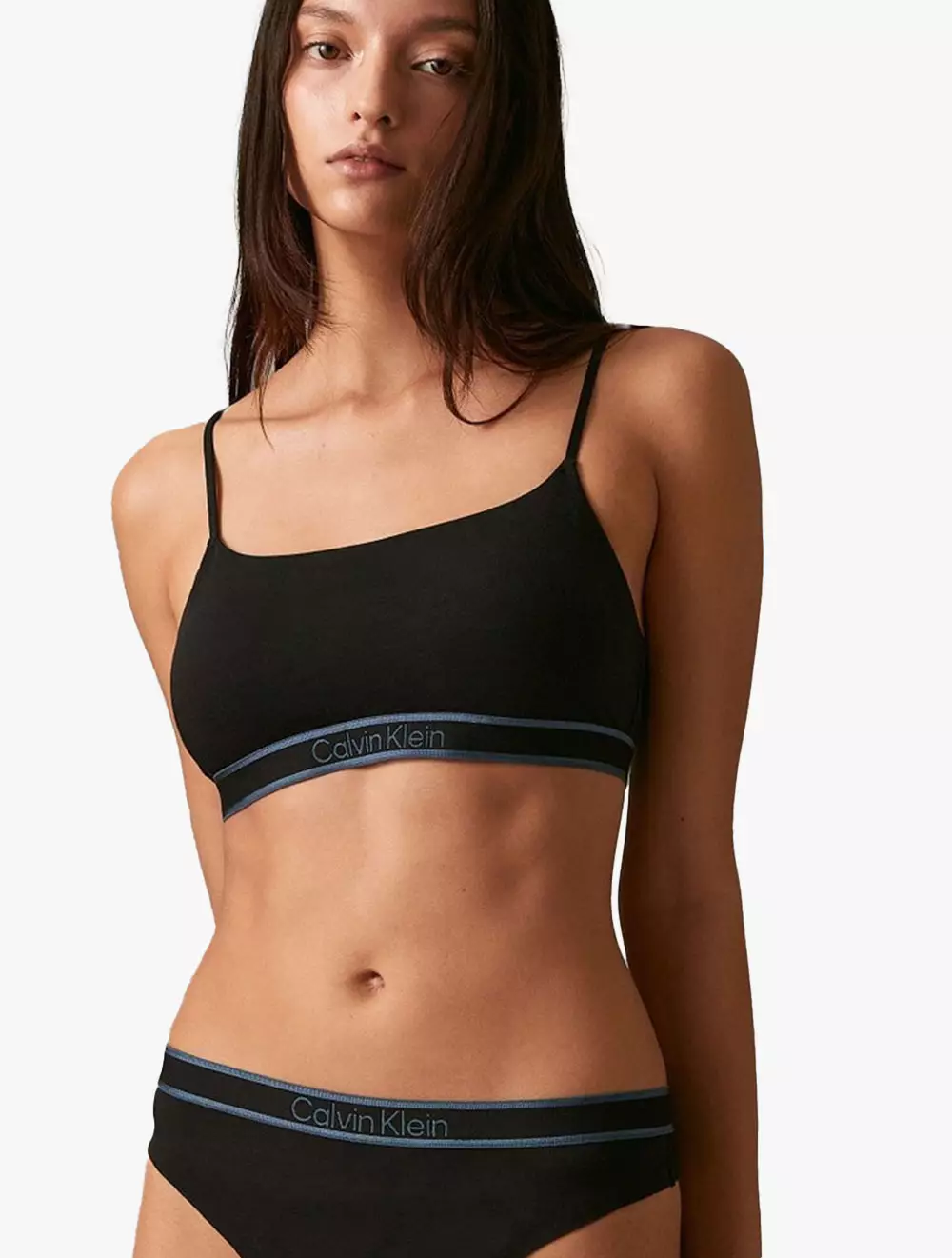 Calvin Klein Underwear - Tonal Logo Cotton Lightly Lined Bralette - Black - black