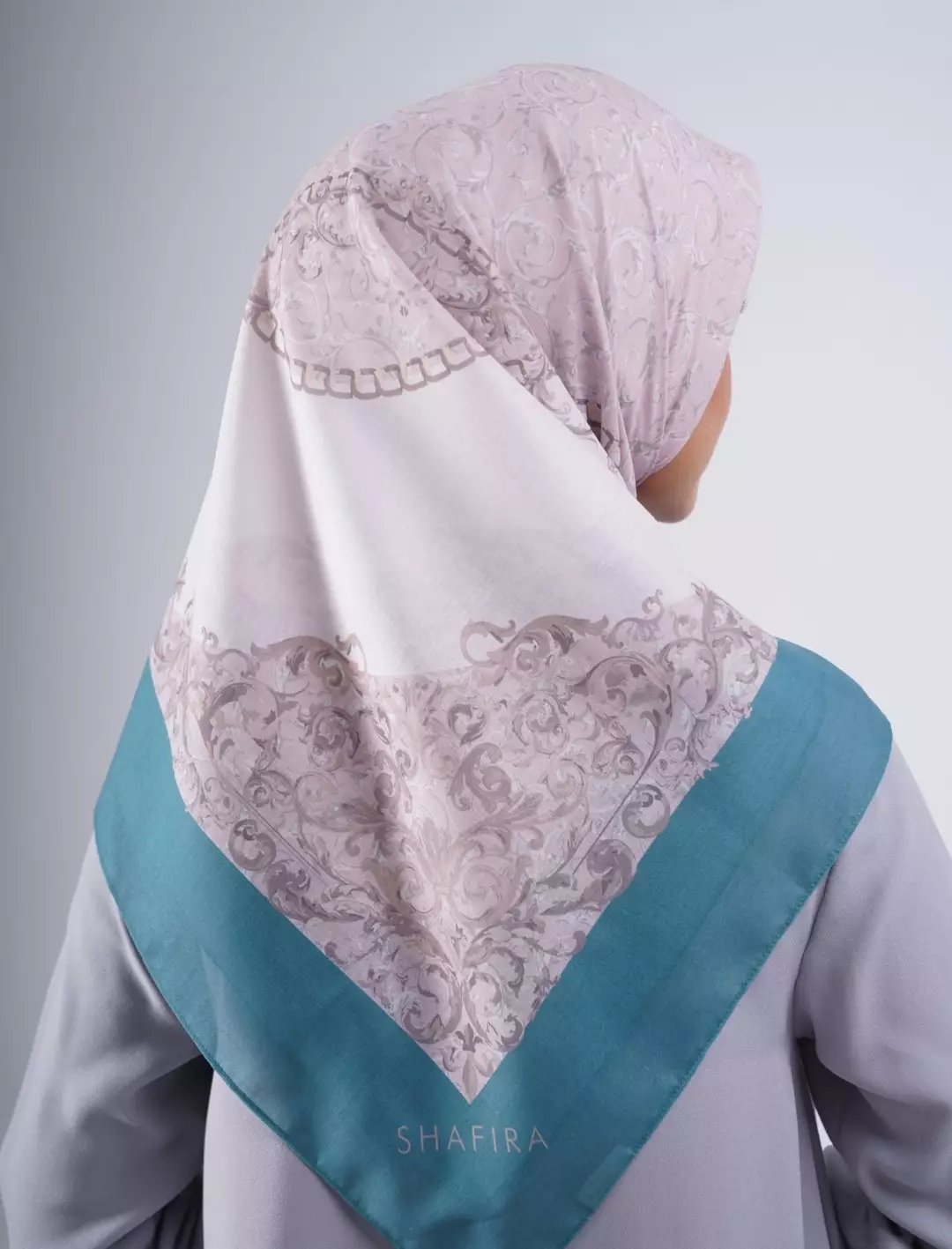 Hadley Printed Scarf Dark Tosca | Hijab Kerudung Segi Empat Motif