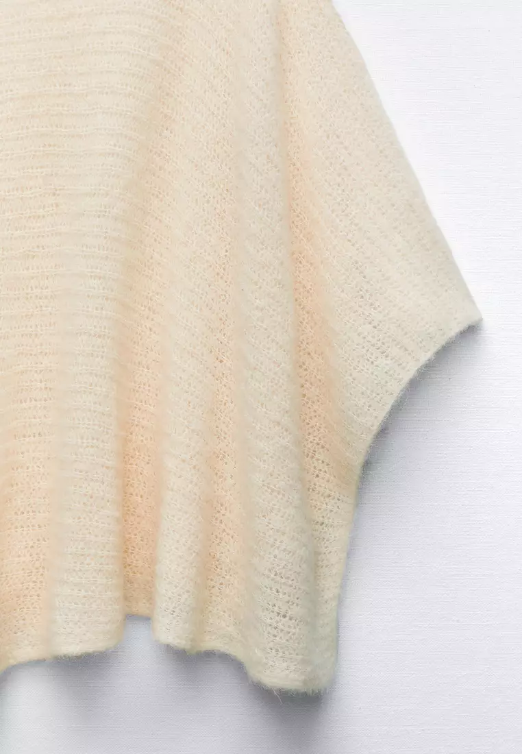 ZARA Asymmetric Knit Cape 2025 | Buy ZARA Online | ZALORA