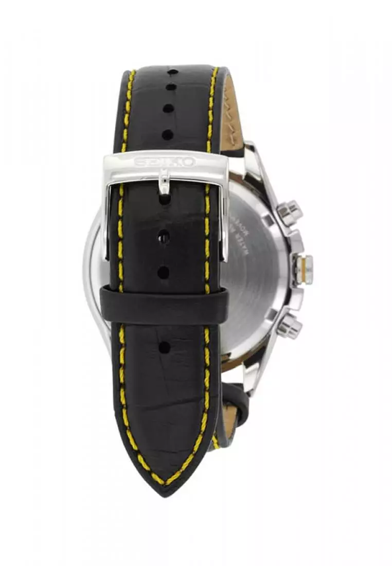 Jam Tangan Pria Seiko Chronograph FC Barcelona SNDD25 Strap Leather Black