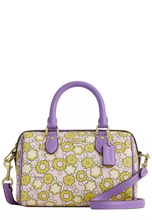 Mini Rowan Crossbody Bag With Floral Print - Lilac Multi CBM69