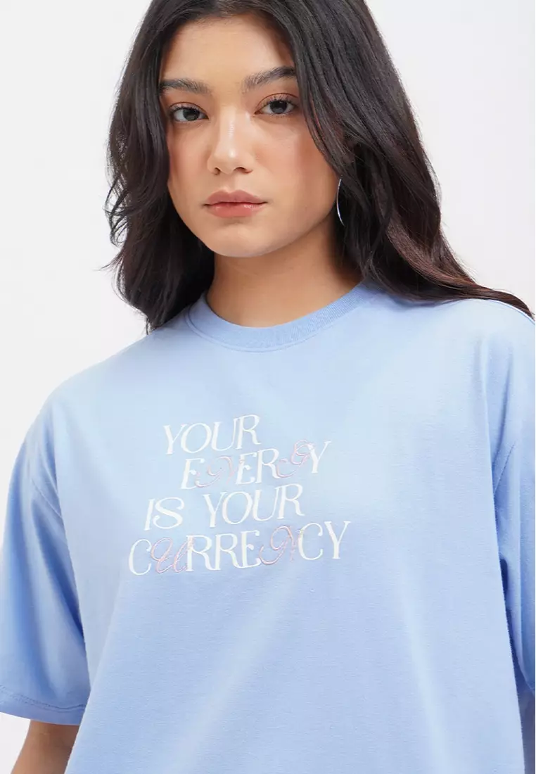 Buy Penshoppe Your Energy Is Your Currency Loose Fit Graphic T-Shirt ...
