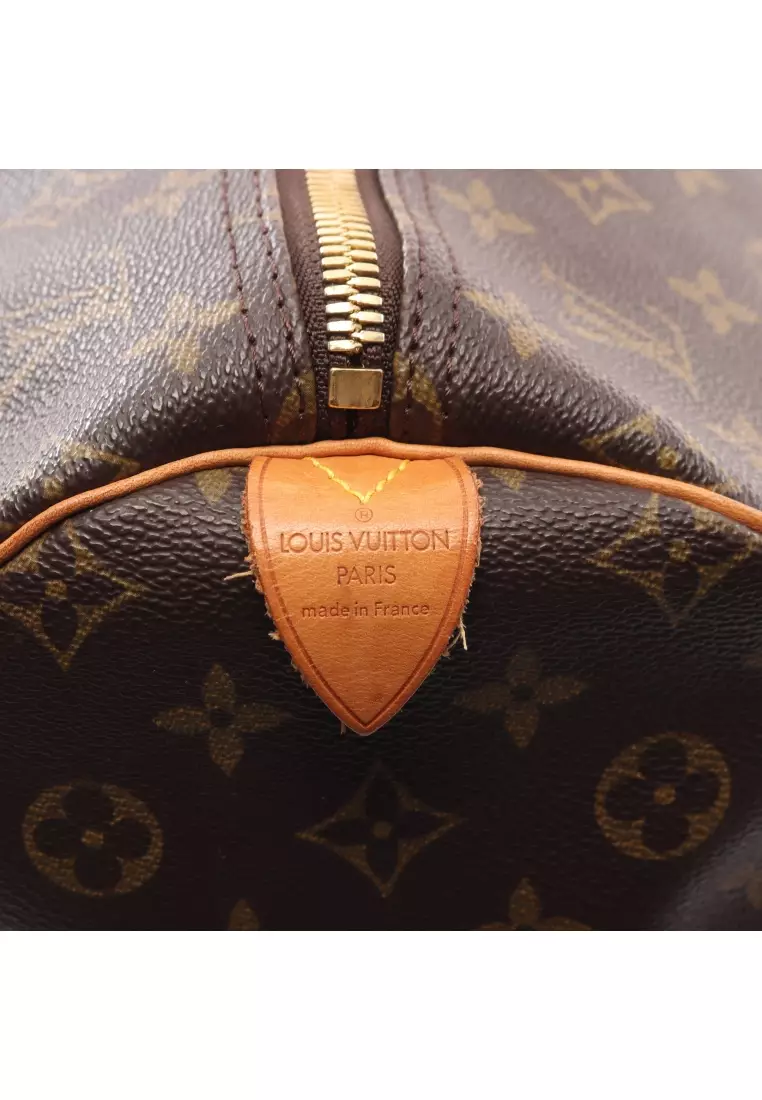 Louis Vuitton Keepall 45 Monogram PVC Leather Boston Bag Brown Made in  France