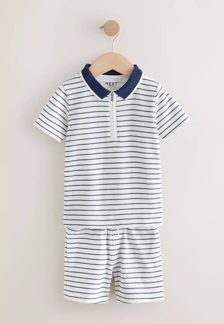 Short Sleeve Polo Shirt And Shorts Set