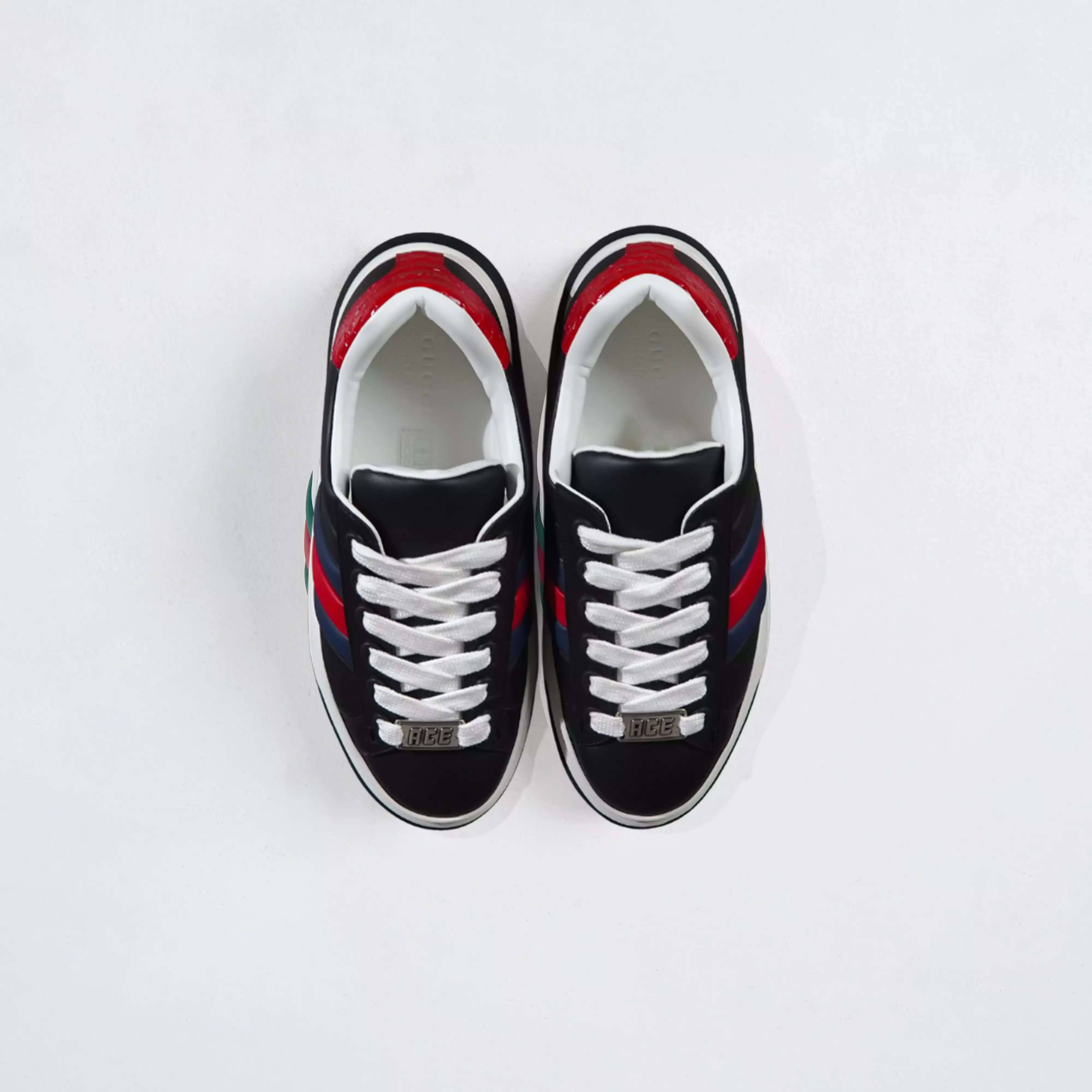 Sepatu  GUCCI ACE TRAINER STRIPE RED NAVY BLACK SNEAKER 100% ORIGINAL