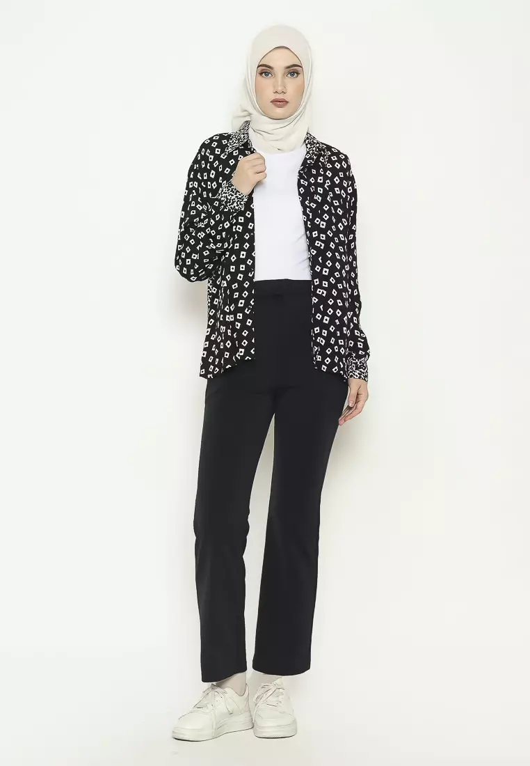 Maizah MSS 2 Tone Pattern Shirt MSC307