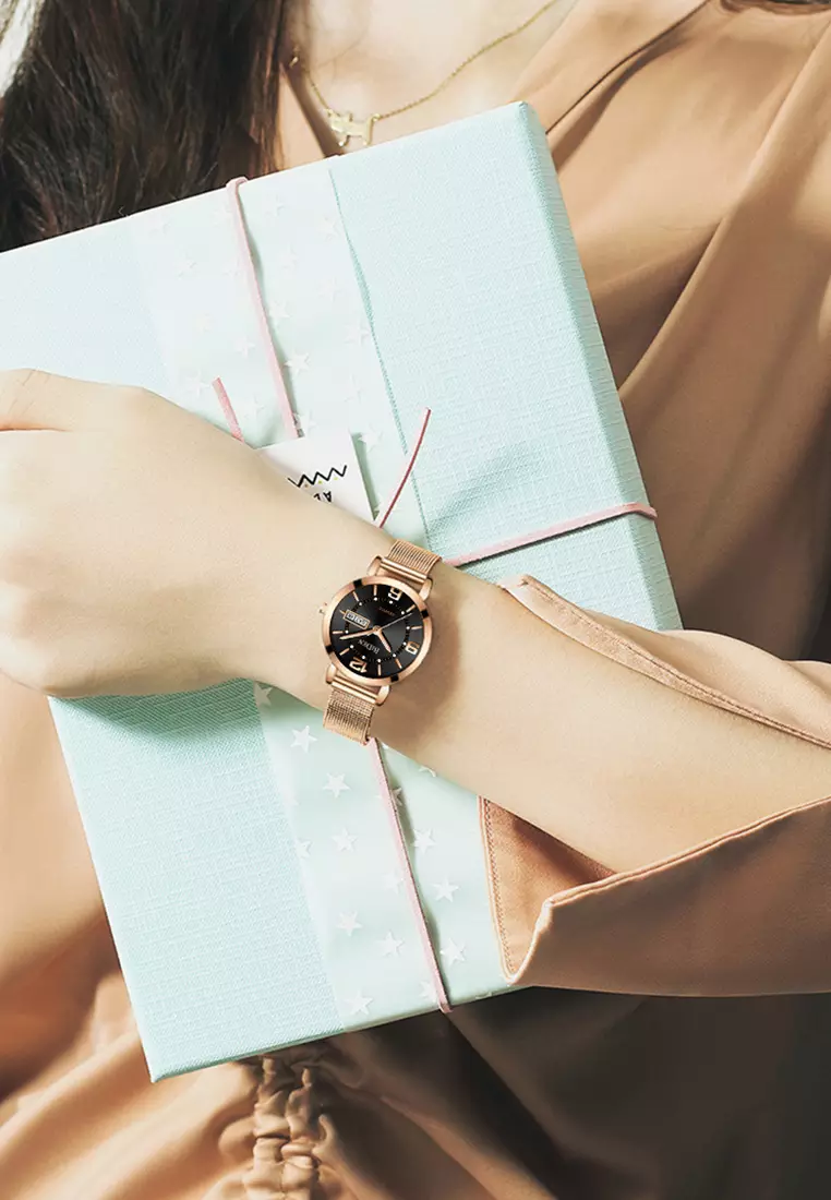 Jam Tangan Wanita Kuarsa wanita Kasual Olahraga Atas Bisnis Jam Tangan dengan gelang