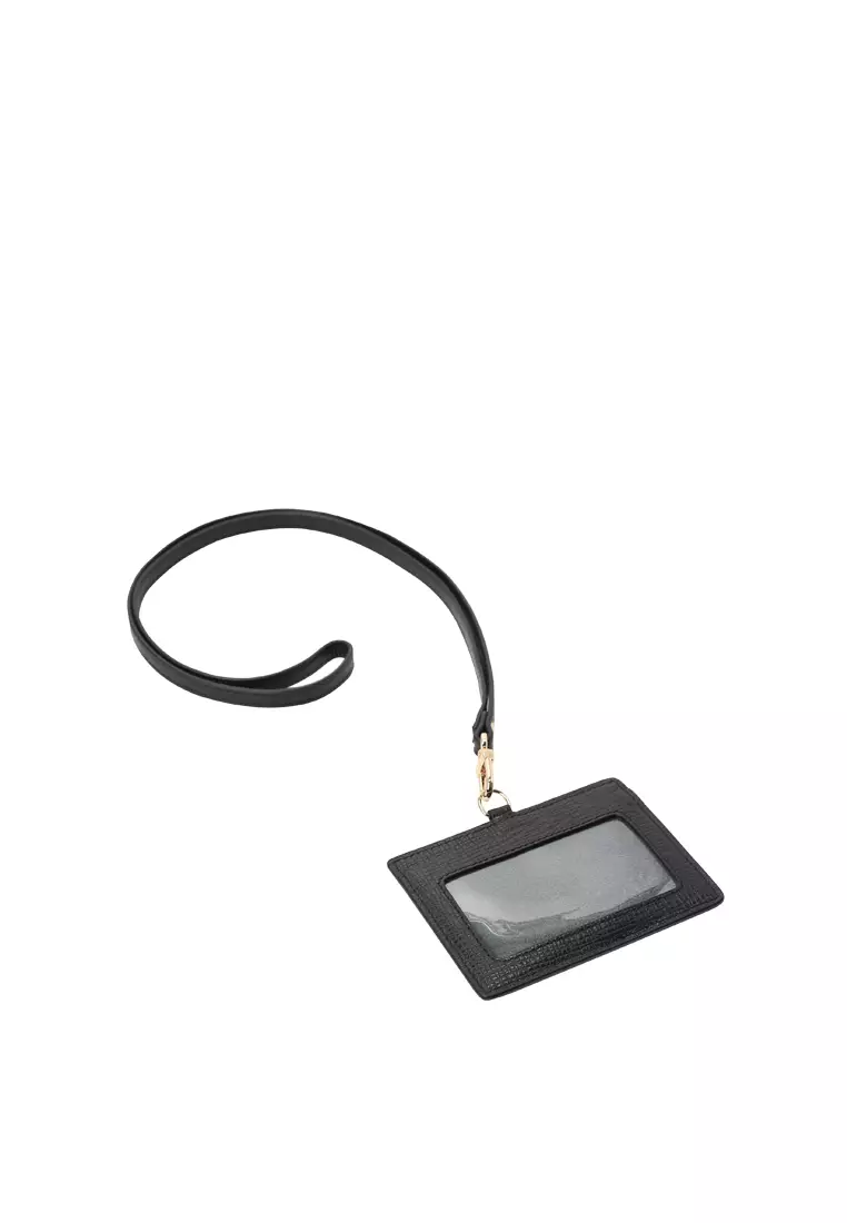 Clipper Strap Card Case - Embossed Black