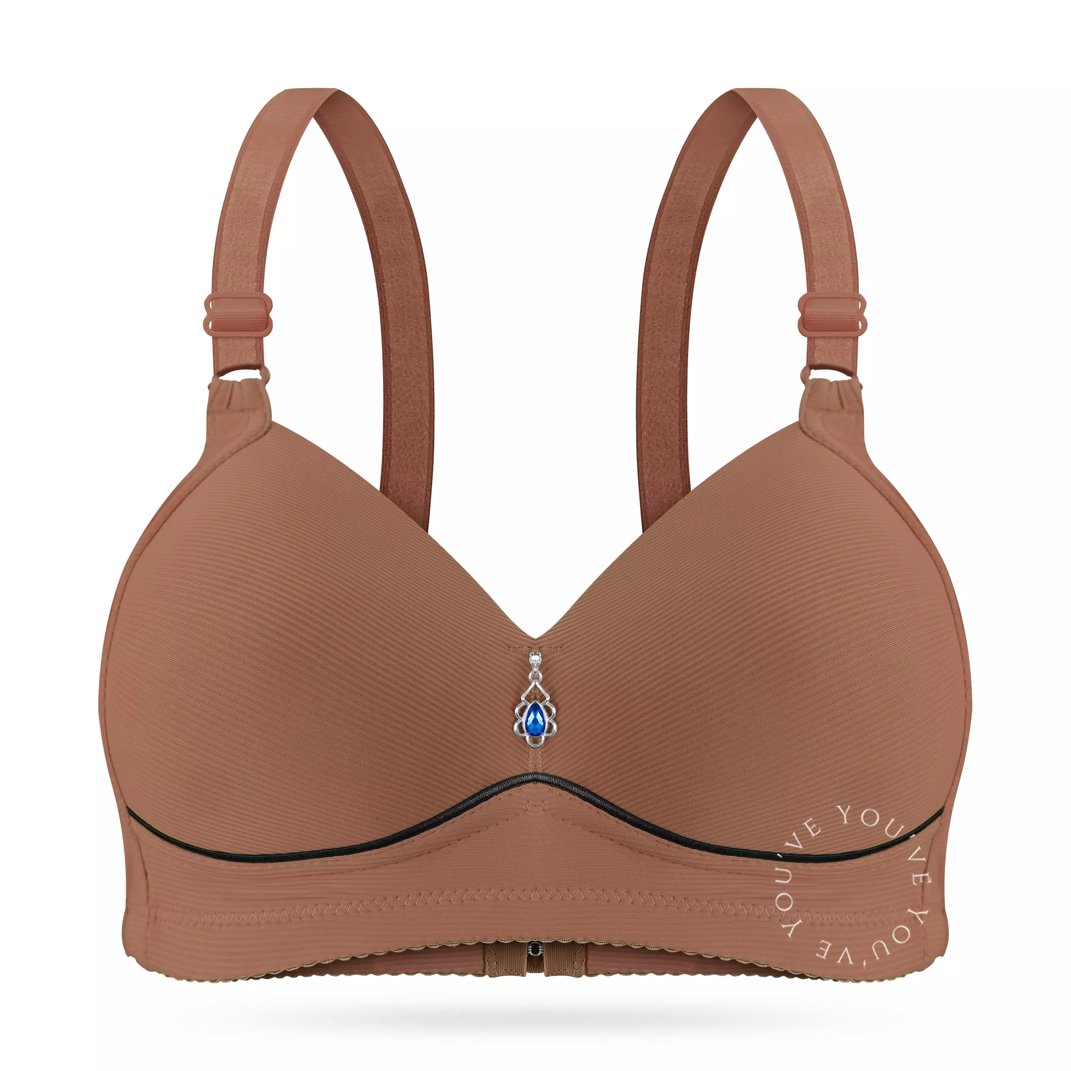 You’ve ( YouHave ) BH Bra Wanita Motif Cup B C Garis Lembut Bh Busa Standar Tanpa Kawat Kait 3 Beha 100197