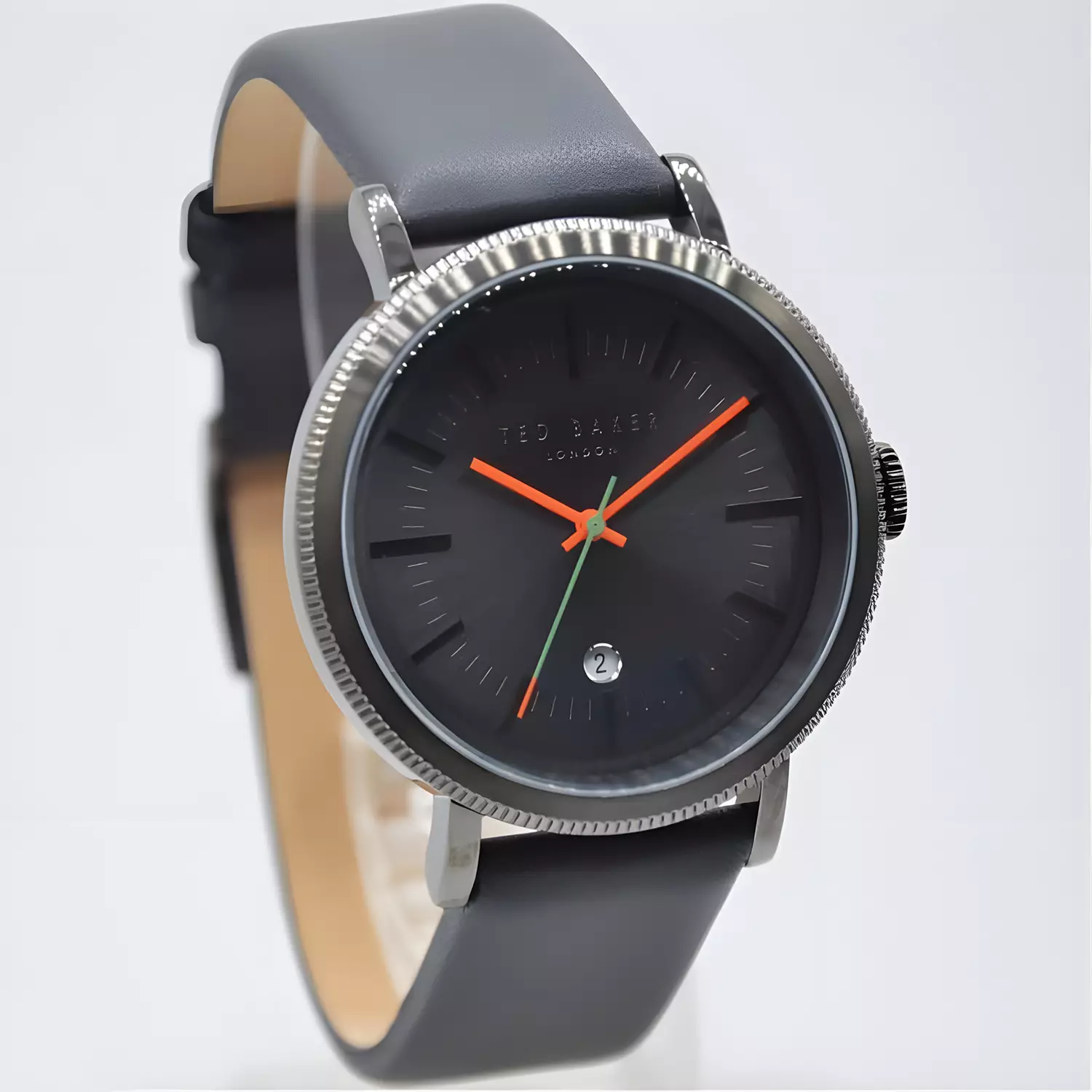 TED BAKER - Men's Watch - Gun Metal Stainless Case - Black Leather Strap - TE10031507