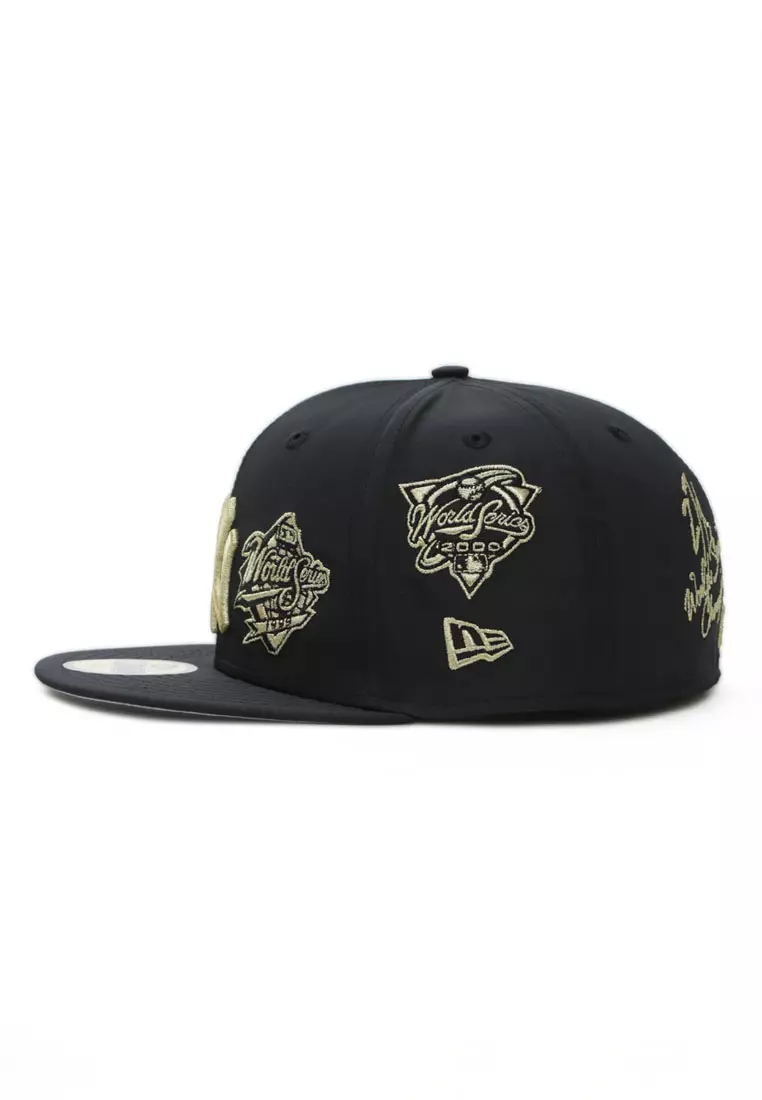 NEW YORK YANKEES New Era 59FIFTY Black/Gold All Over Print Fitted