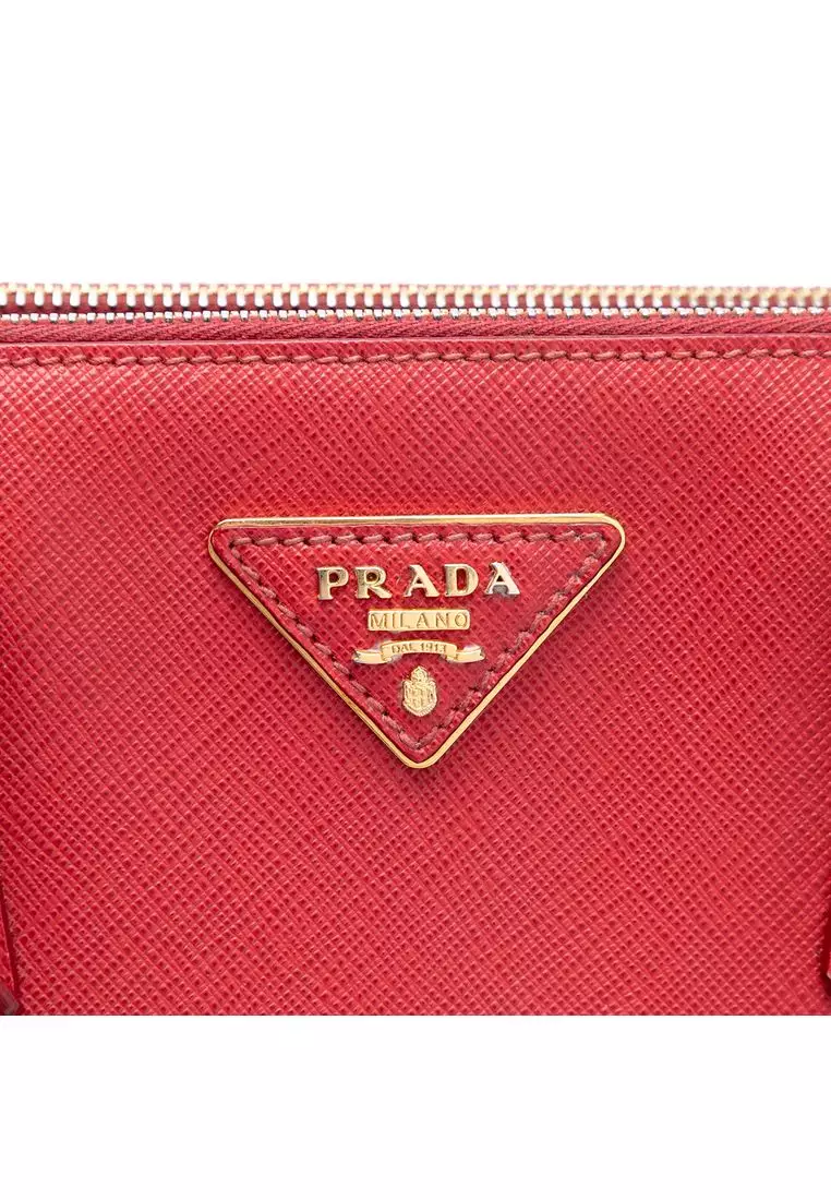 Pre-Loved Prada Medium Saffiano Galleria Double Zip Satchel
