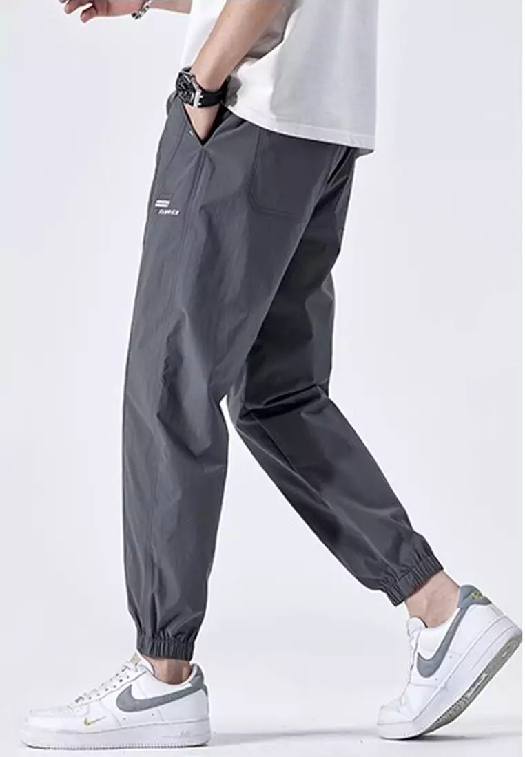 抽繩休閒束腳長褲