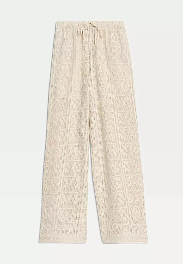 Pure Cotton Crochet Beach Trousers