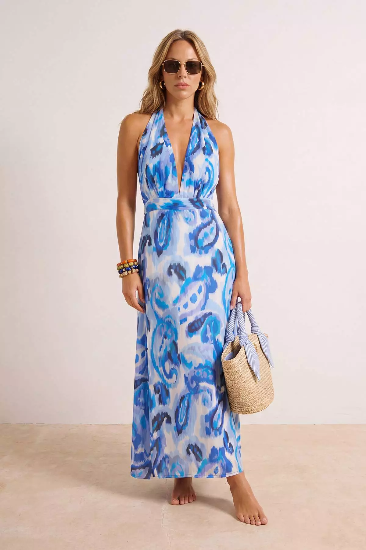 beach shawl dress Trendyol Patterned Woven Maxi Back Detailed Tbess26El00055 2026 | Buy Trendyol Online beach sarong dress up Stretch Pattern:Jungle Road Crochet pattern for Belle's MINI SUMMER FRIDAYS