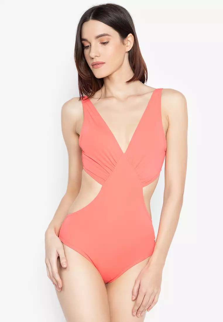 Buy Naked Sun Swimwear Willa V-neck Maillot W/side Cut-out And