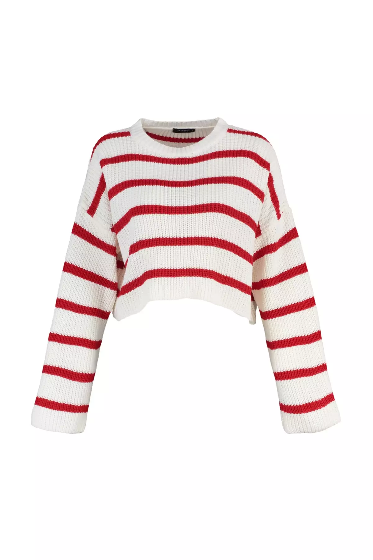 Crop Basic Striped Knit Sweater