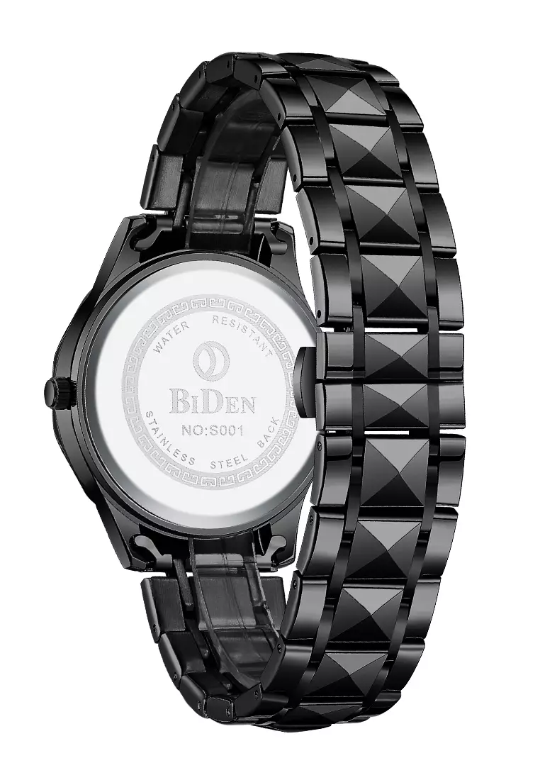 Jam Tangan Pria Anti Air Original Cowok Kalender Bercahaya Analog Luminous Stainless Steel Men Watch Hitam