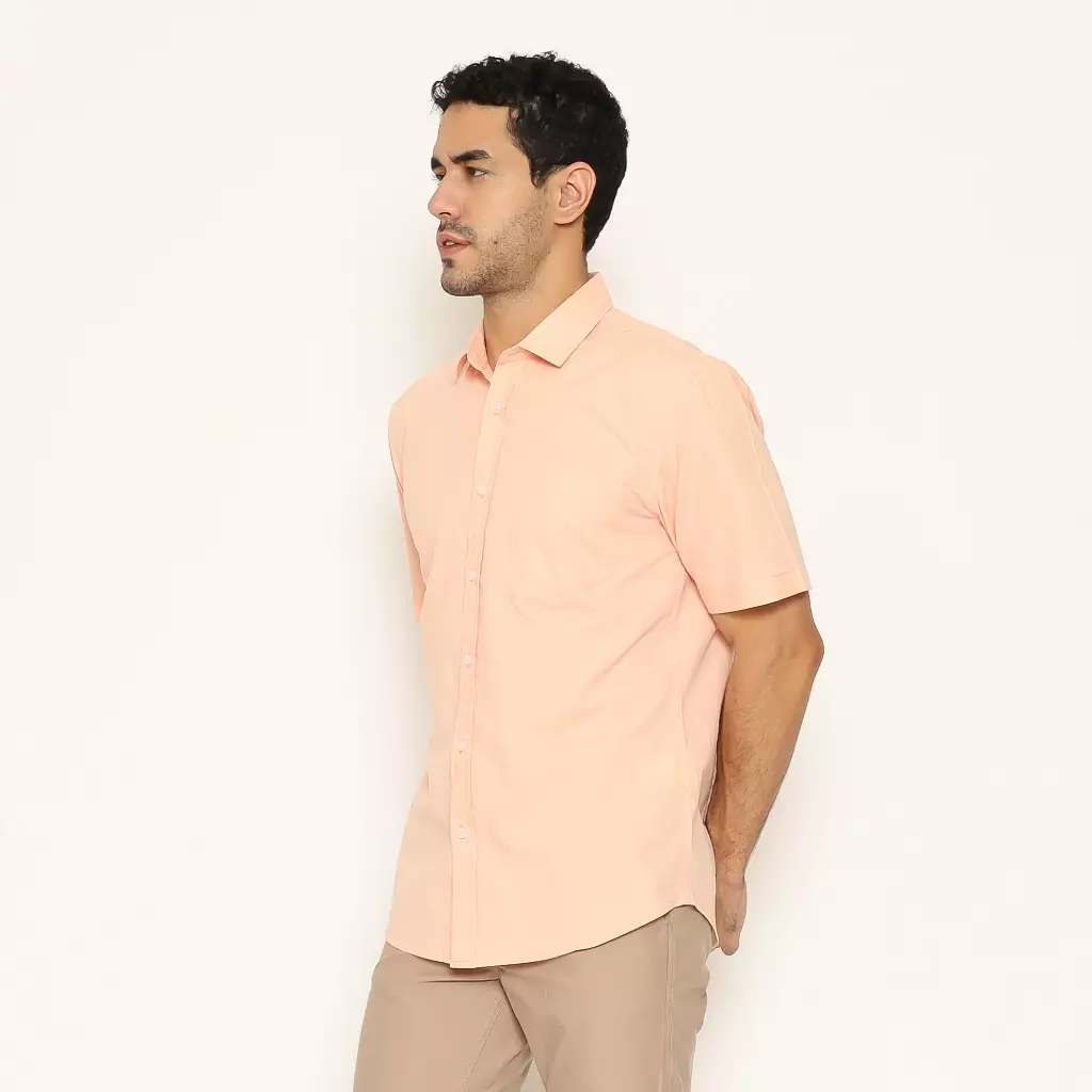 AMK Kemeja Pria Lengan Pendek SHS ITO S/S Peach