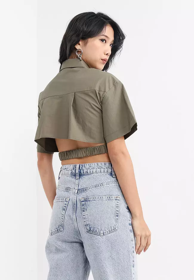 Topshop crop hoodie online