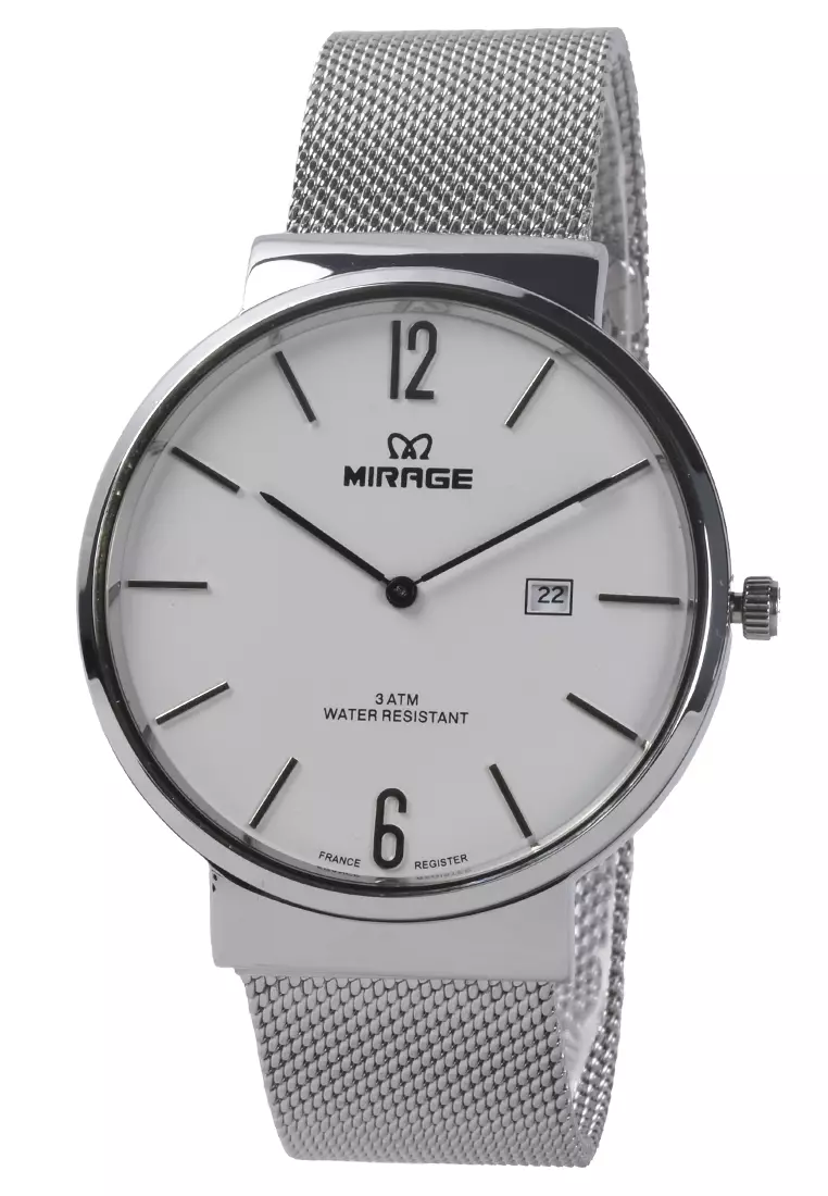 Mirage - Jam Tangan Analog Pria - Silver - Stainless Steel - 8624M-G