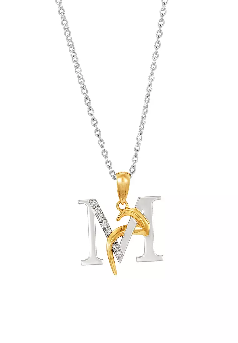 HABIB TULUS | Diamond Necklace in 375/9K Yellow and White Gold (Alphabet) 560710524(M)-WG