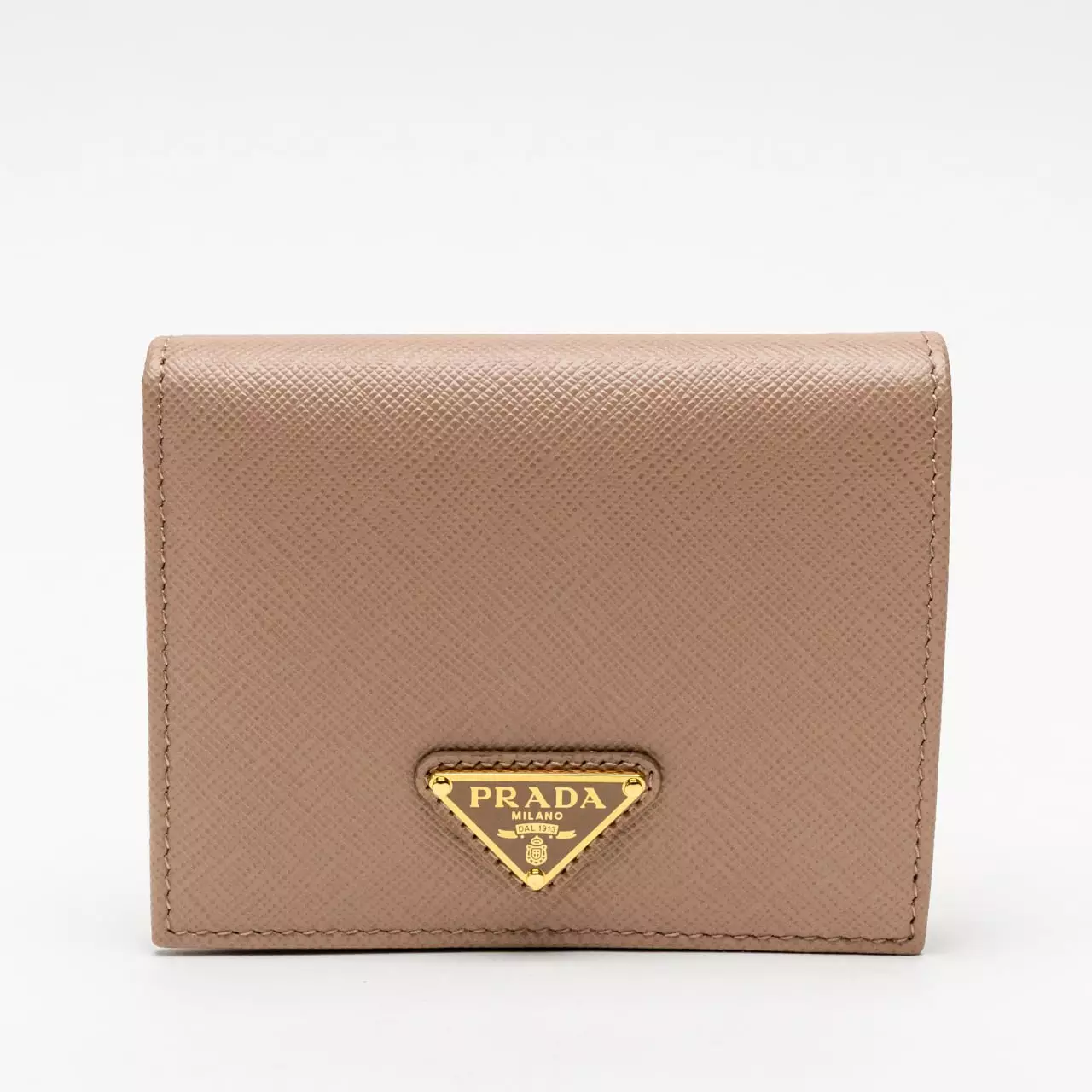 Jual Prada Small Saffiano Leather Bifold Wallet Triangle Logo