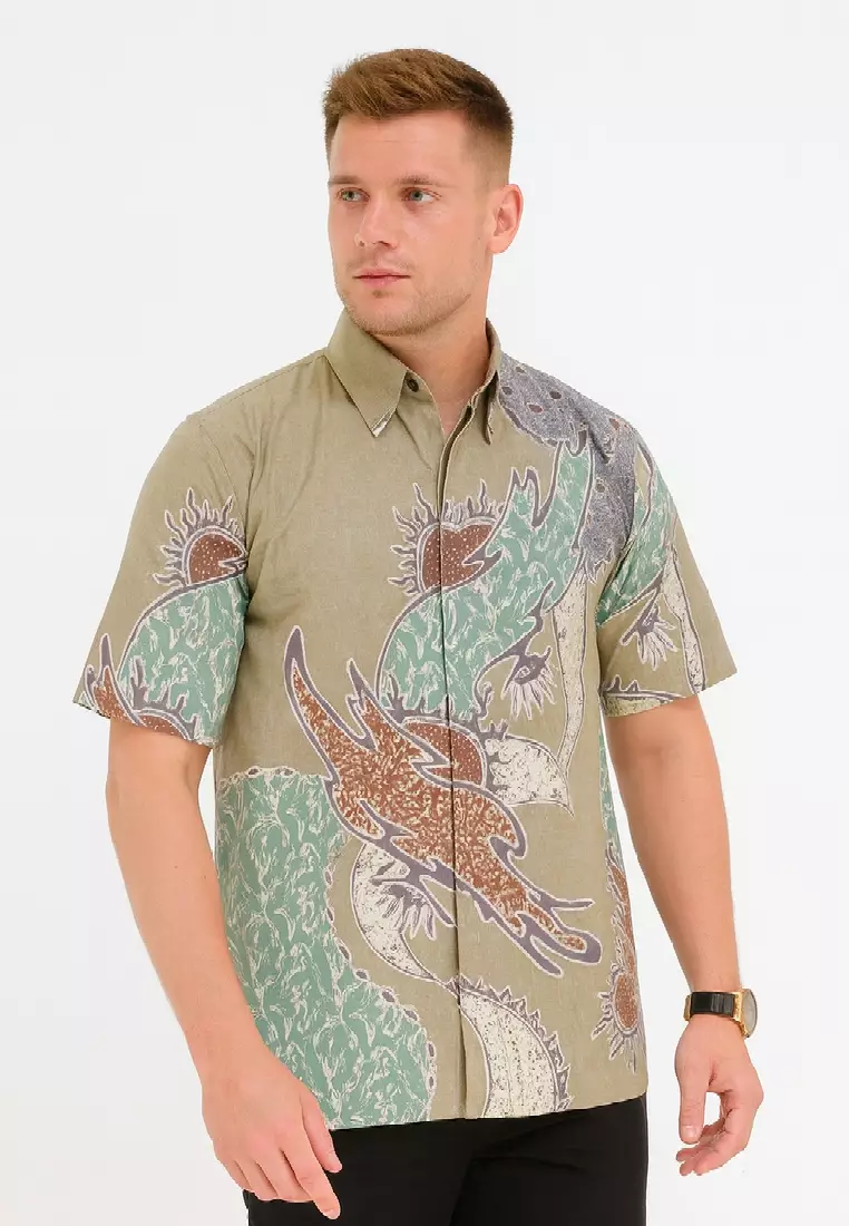Blarak Kemeja Batik Exclusive Premium Pria Casual Modern Lengan Pendek