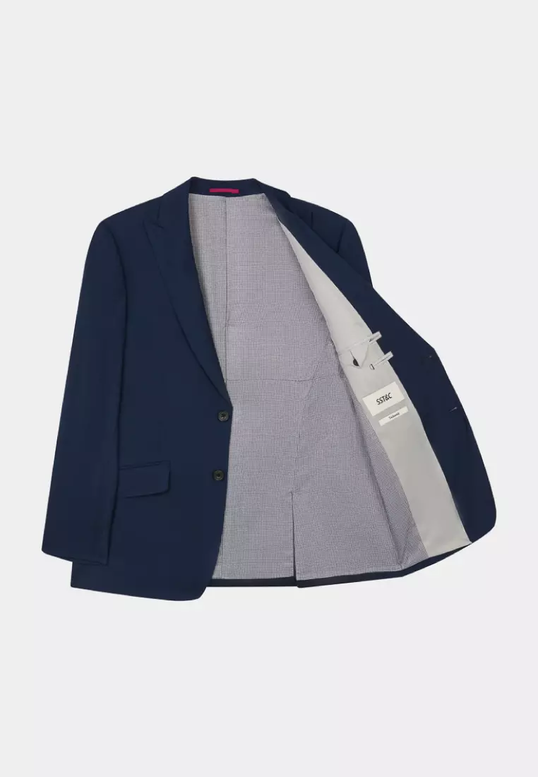 Midnight Blue Textured Tailored Suit