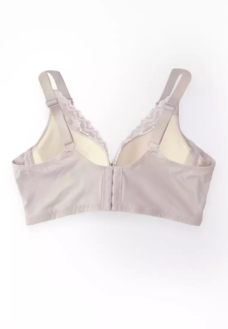 Lilac Lace Front Snap Nursing Bra