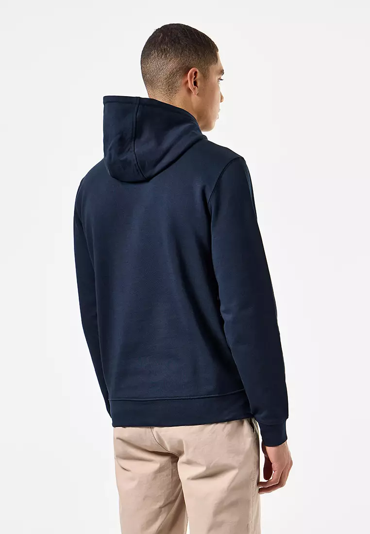 MENS NAVY RIBBE BADGE HOODIE