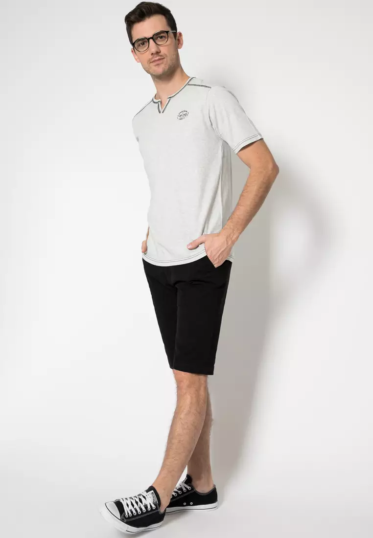 LGS - Kaos Henley - Warna Krem - Motif Polos - Slim Fit - JTS.321.M2194F.24.C