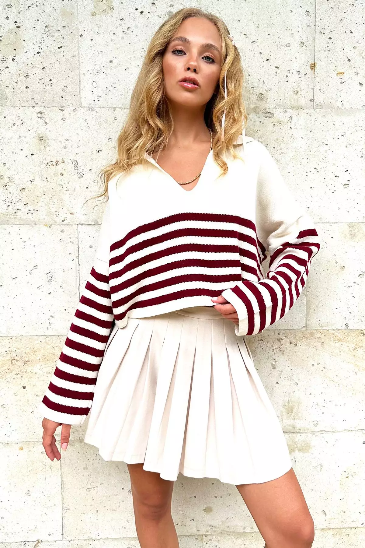 Crop Striped Sweater