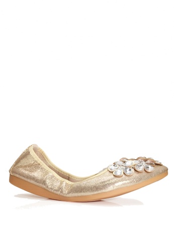 Twenty Eight Shoes gold Comfort Rhinestone Flare Ballerinas VL6281 1C1CESH70F39B7GS_1