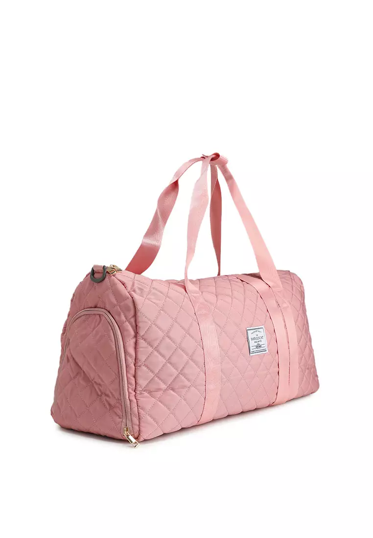 Quilted Travel Duffle Gym Bag with Pouch