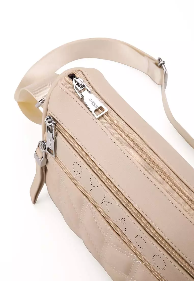 GYKACO FUMIKO Beige - Tas Wanita Sling Bag - Fashion Top Handle Bag (Import)
