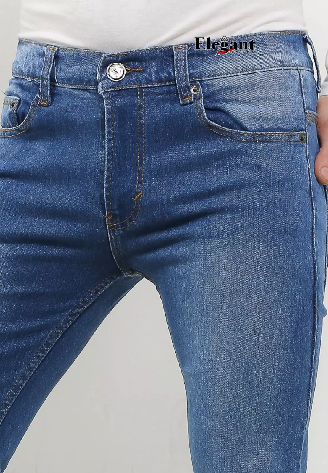 Celana Jeans MH7 Pria Slimfit Soft Denim Light Blu