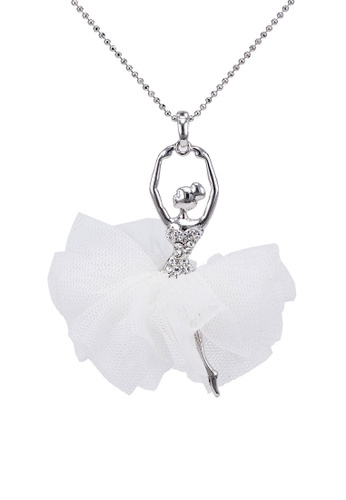 SO SEOUL white and silver Ellie Ballerina White Organza Lace Necklace CB902ACD4005FBGS_1