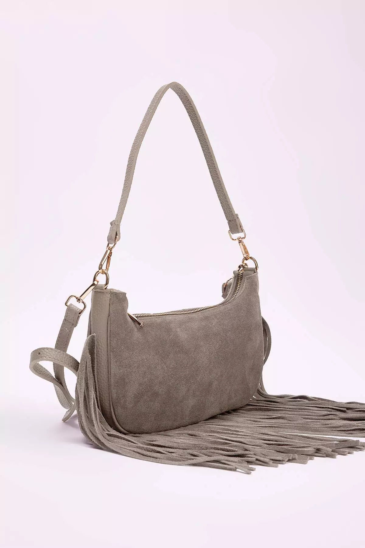Mink Tassel Detailed Premium Genuine Leather Women'S Shoulder Bag Takaw26Oc00044